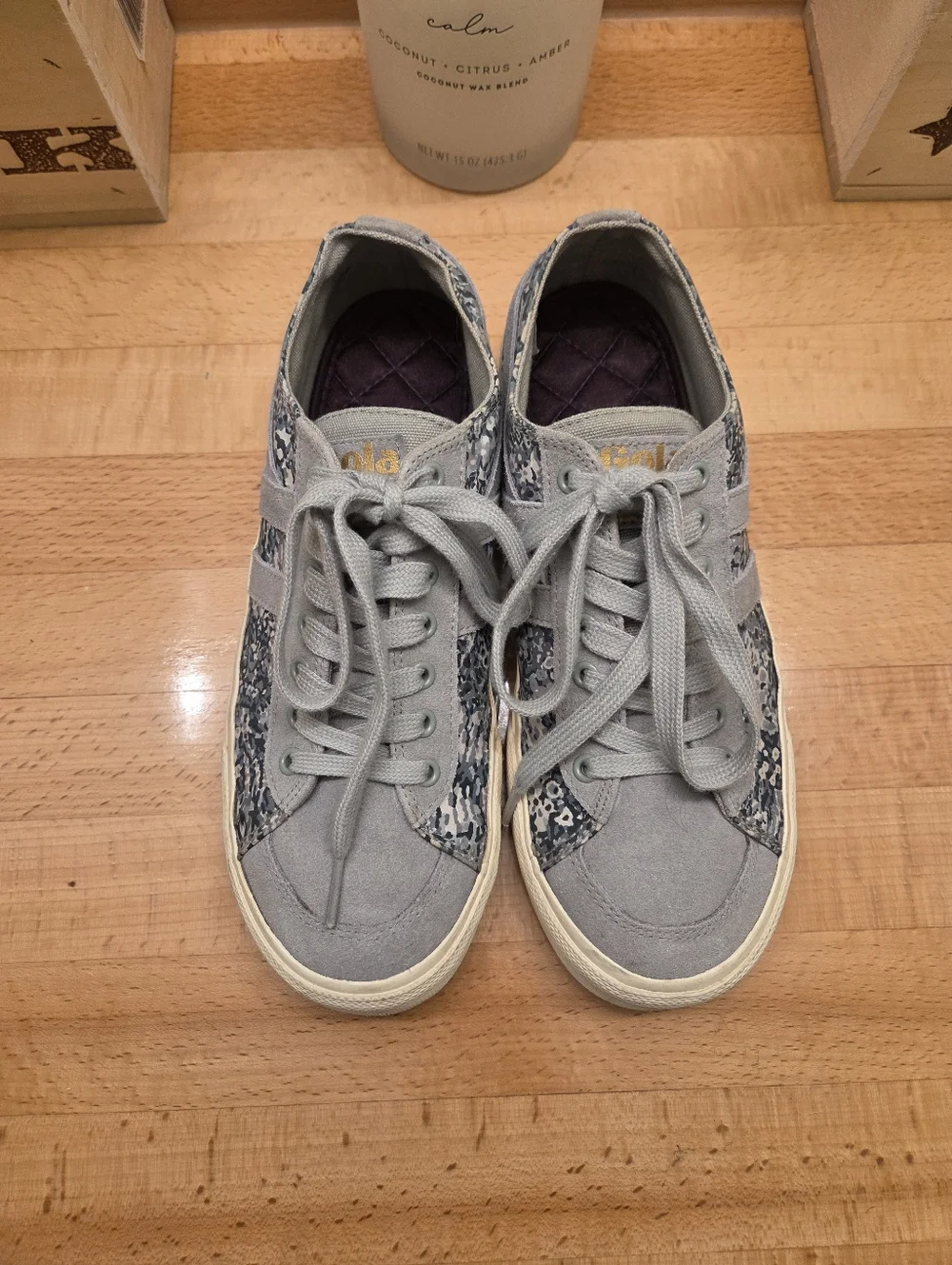 Gola x Liberty Art Fabrics Quota II Sneakers Blue Floral Canvas/Suede Size 8